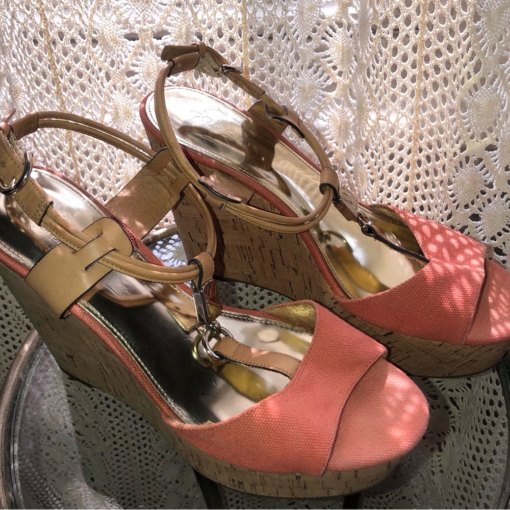 Coach Coral Wedges NIB
